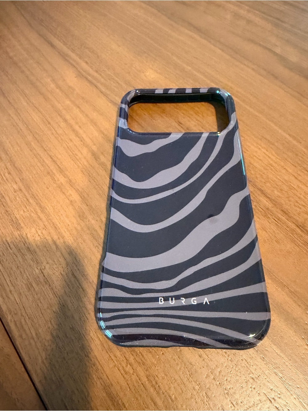Burga Black & Gray Zebra-Print Phone Case
